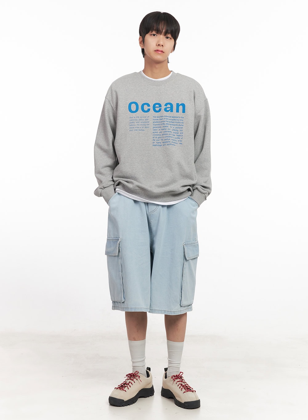 Men's Loose-Fit Graphic Crew Neck IA511