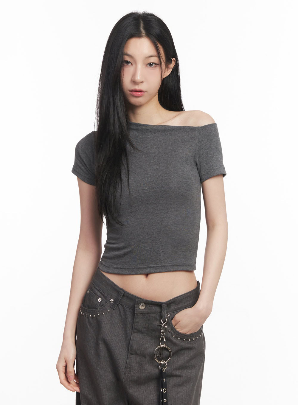 Classic One-Shoulder Crop Top IY516