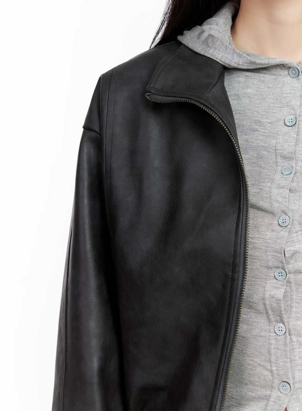 Classic Black Leather Jacket CG526