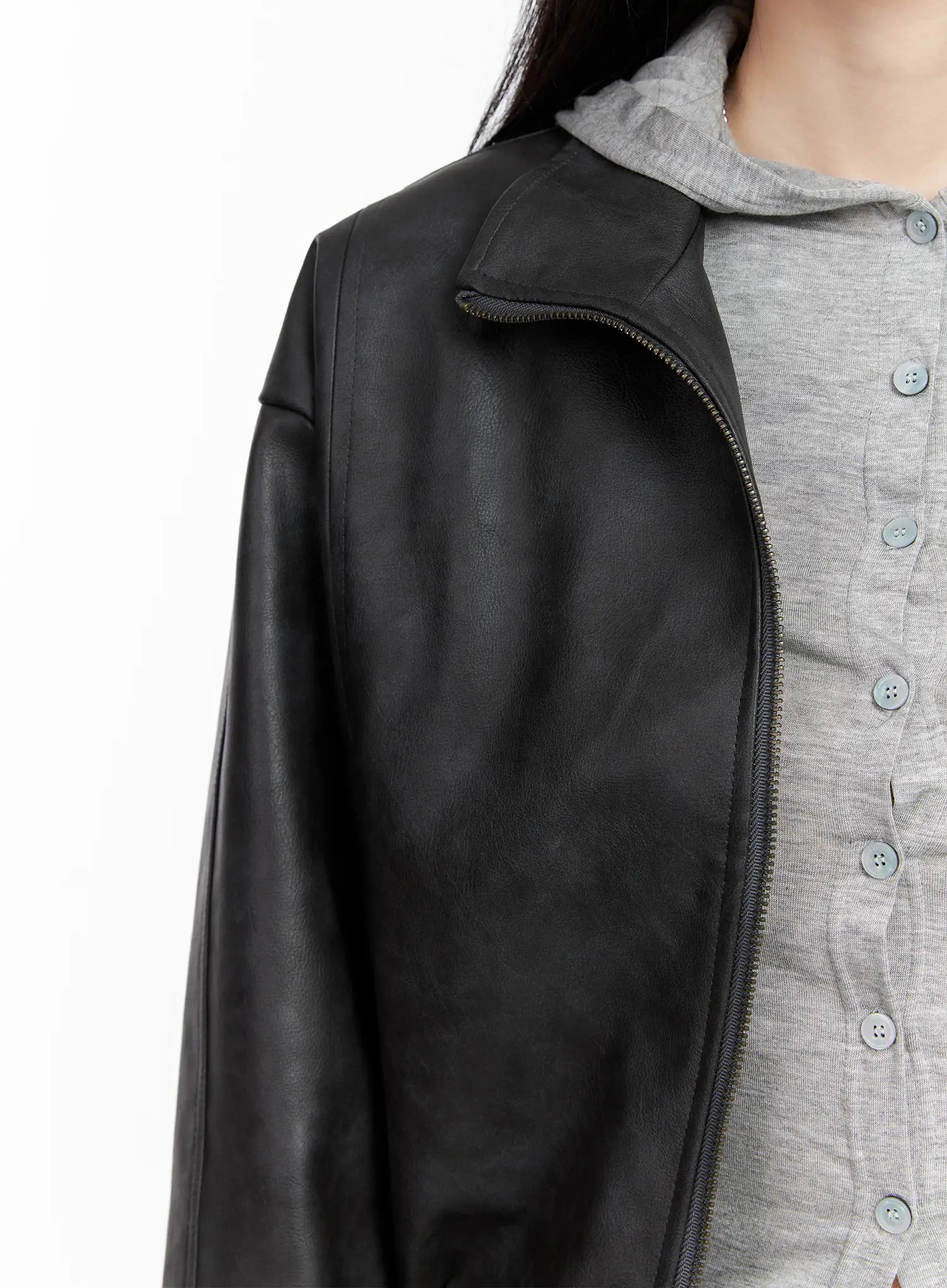 Classic Black Leather Jacket CG526