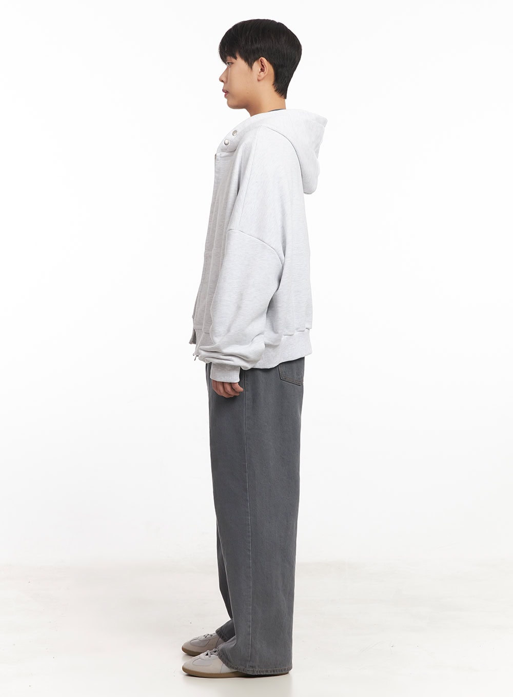 Men's Oversize Zip-Up Hooded Jacket IM527