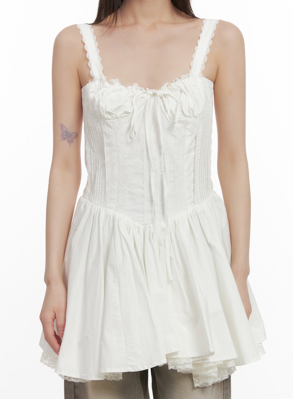 Sweetheart Lace-Up Mini Dress CD426