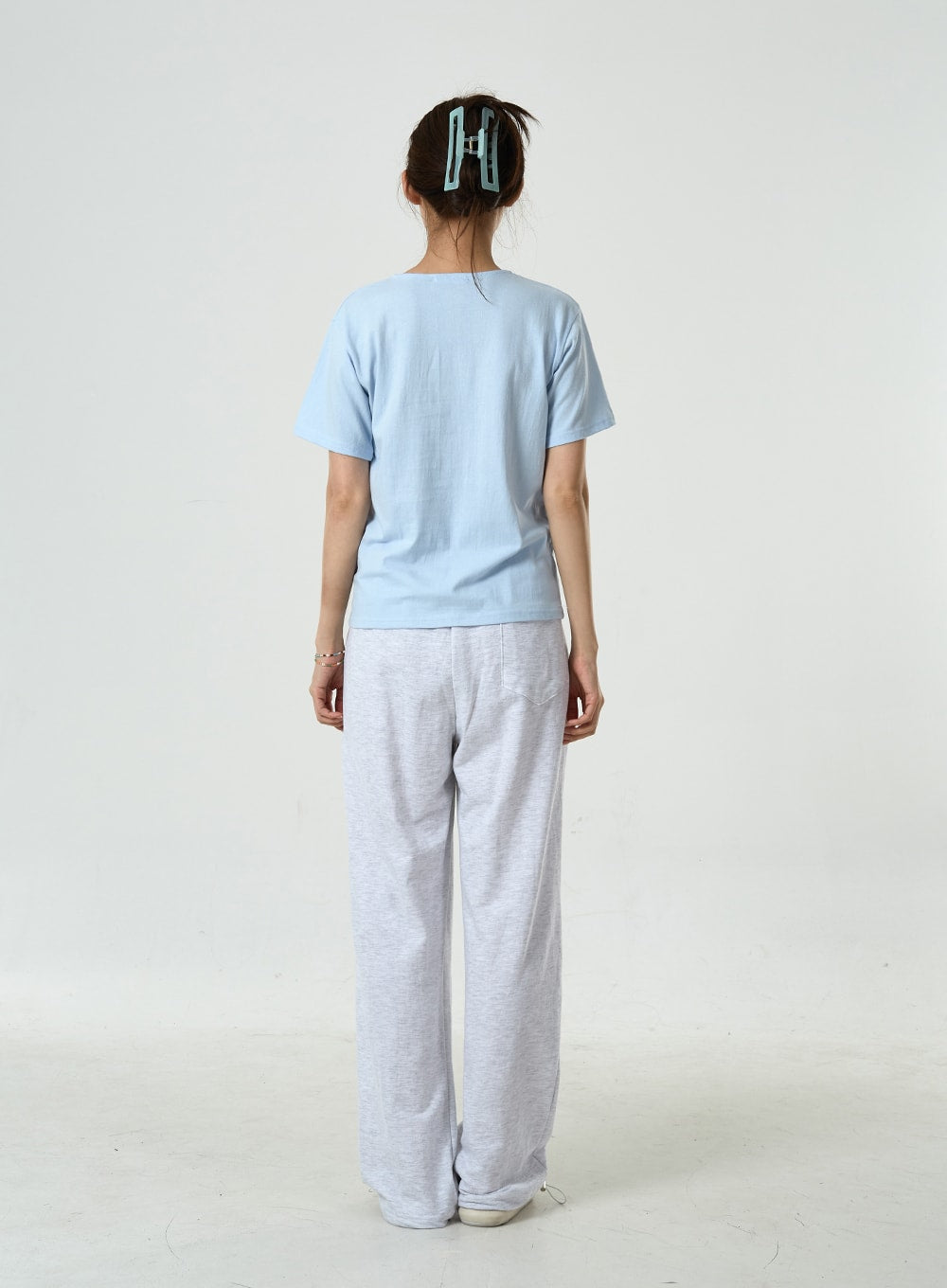 Pin-tuck Wide Leg Sweat Pants CU7