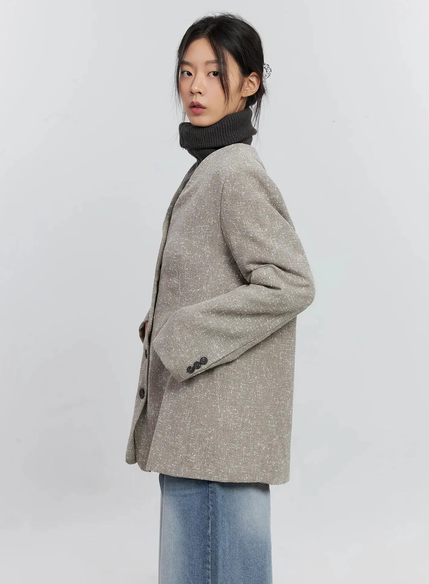 Chic Button-Up Jacket IS515