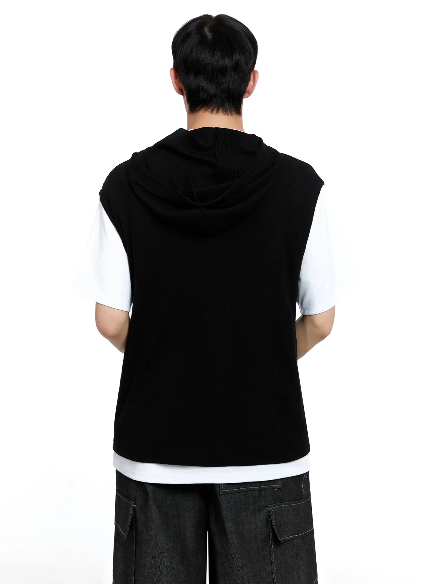 Men's Knit Tank Hoodie IG520