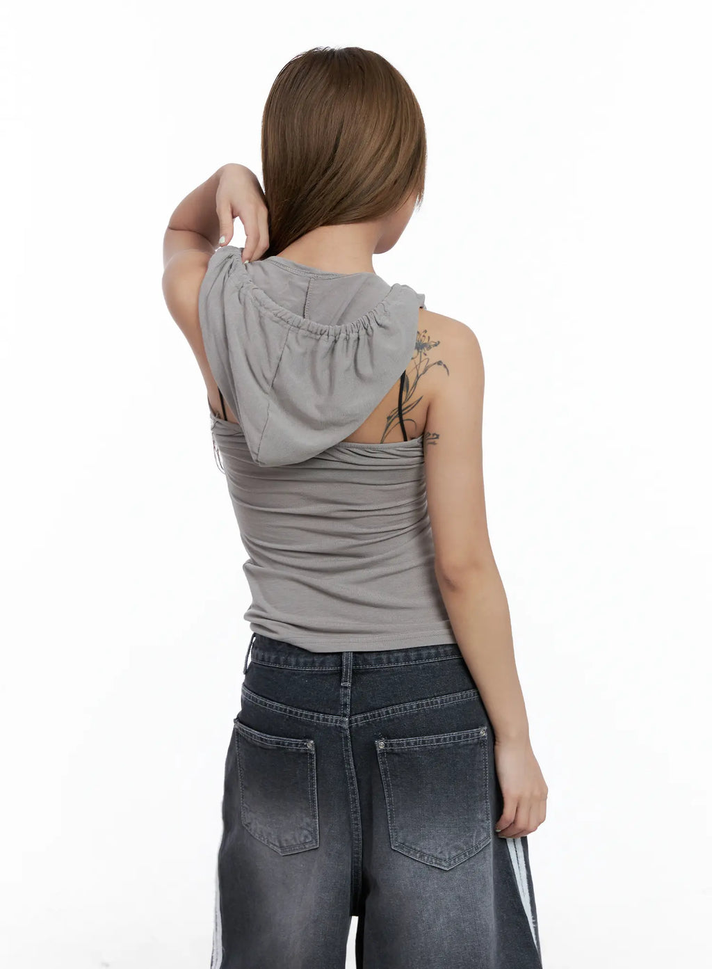 String Hooded Sleeveless Top CL510