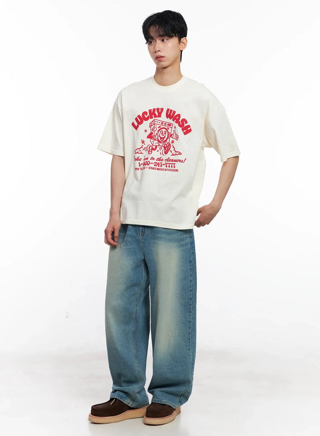 Men's Vintage "Lucky Wash" Graphic T-Shirt IL501