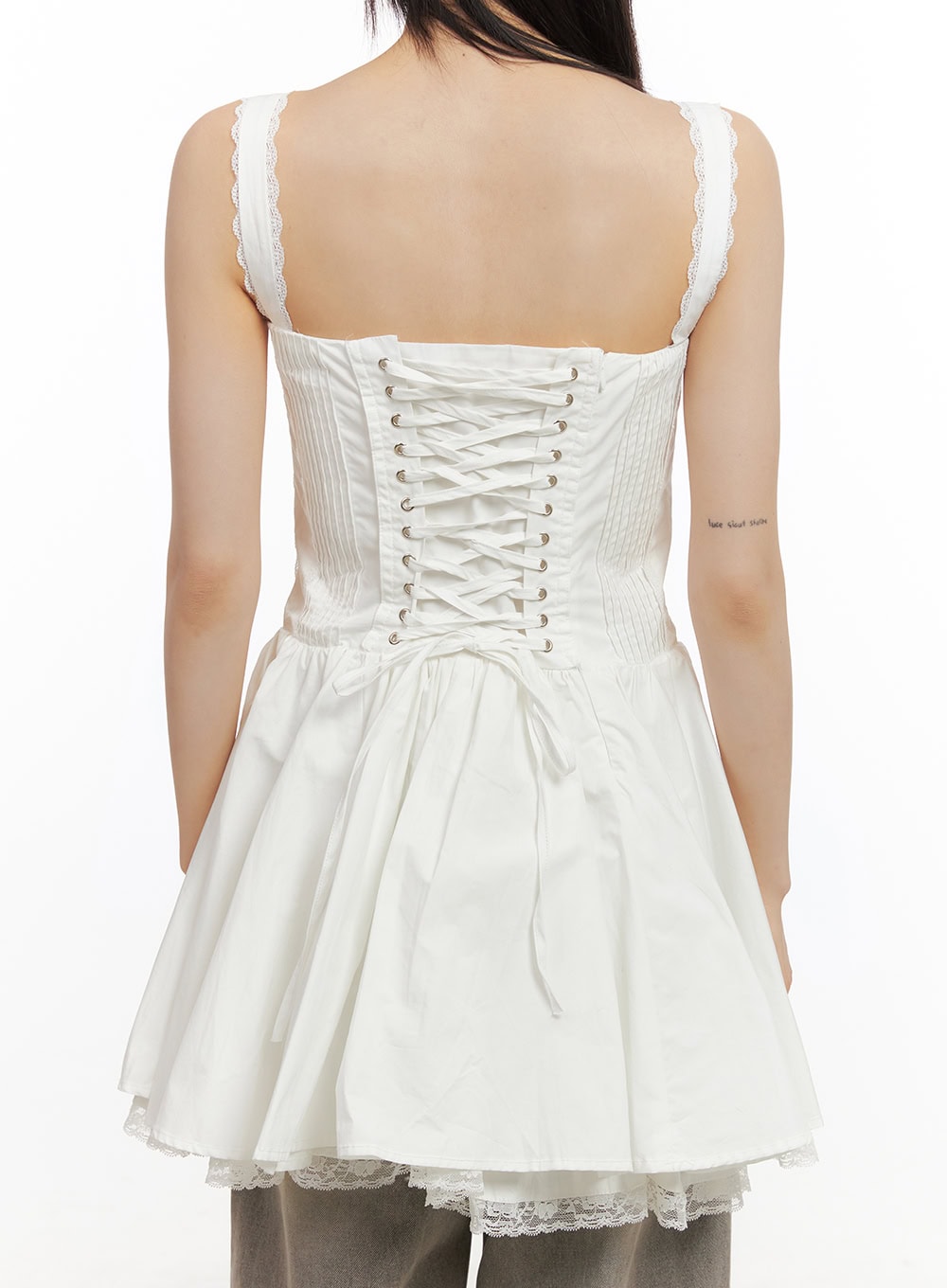 Sweetheart Lace-Up Mini Dress CD426