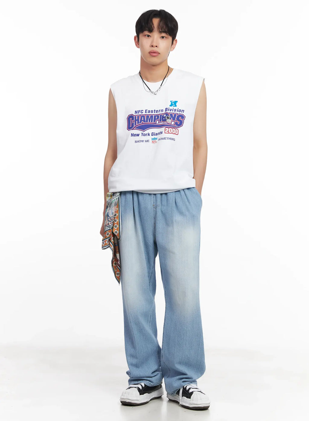 Men's Adjustable Linen Denim Pants (Light blue) IU519