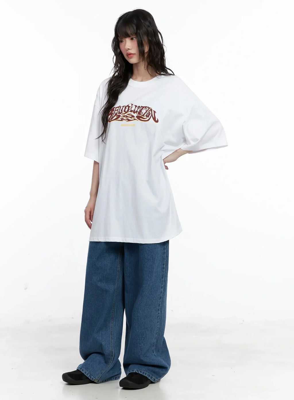 Oversized Statement Graphic T-Shirt IL528