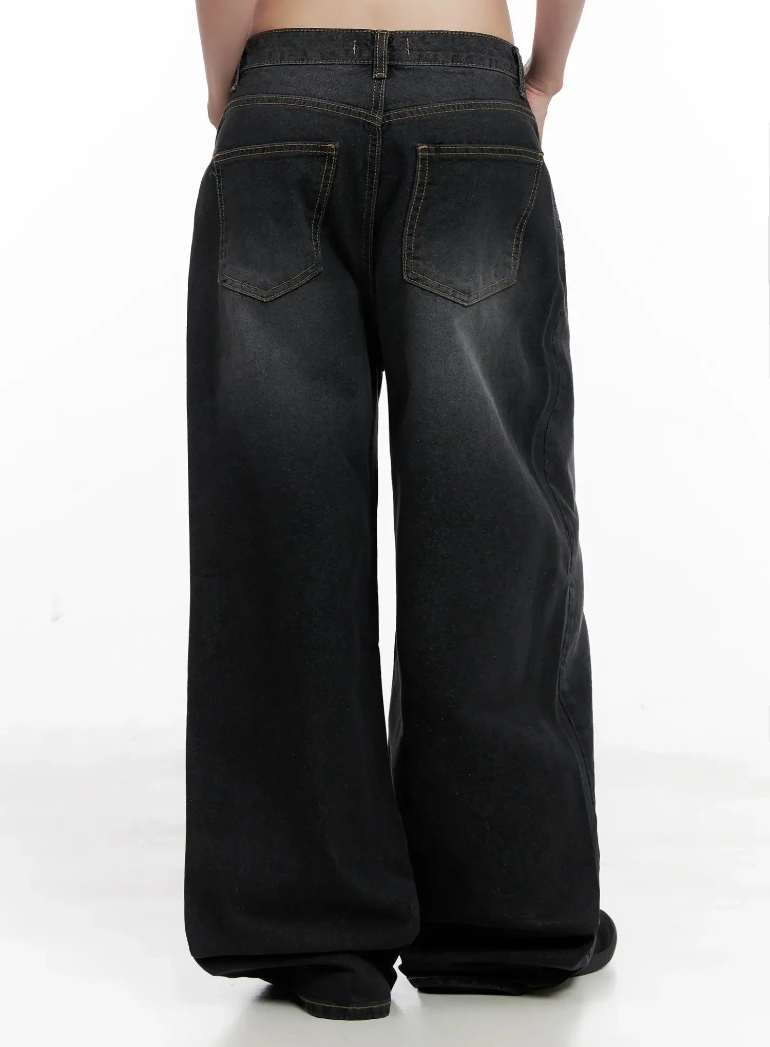 IU Vintage Black Baggy Jeans IL528