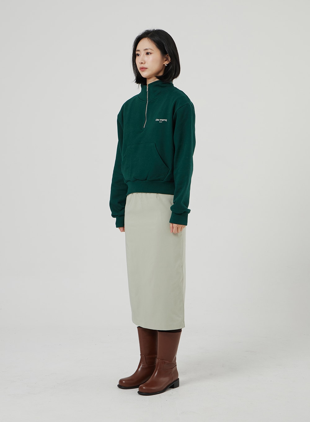 Cropped Half Zip-Up OF313