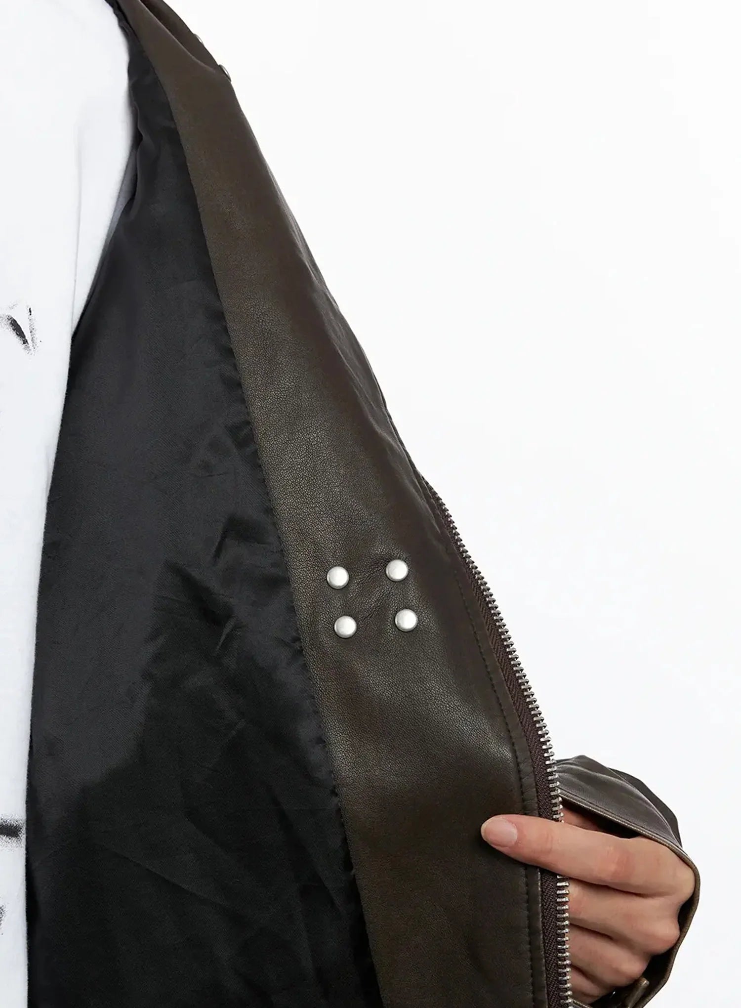 Men's Hook Faux Leather Jacket IO516