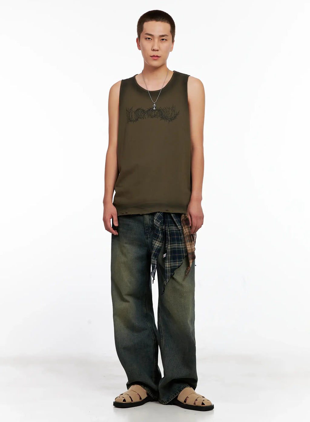 Men's Distressed Muscle Tee IG508