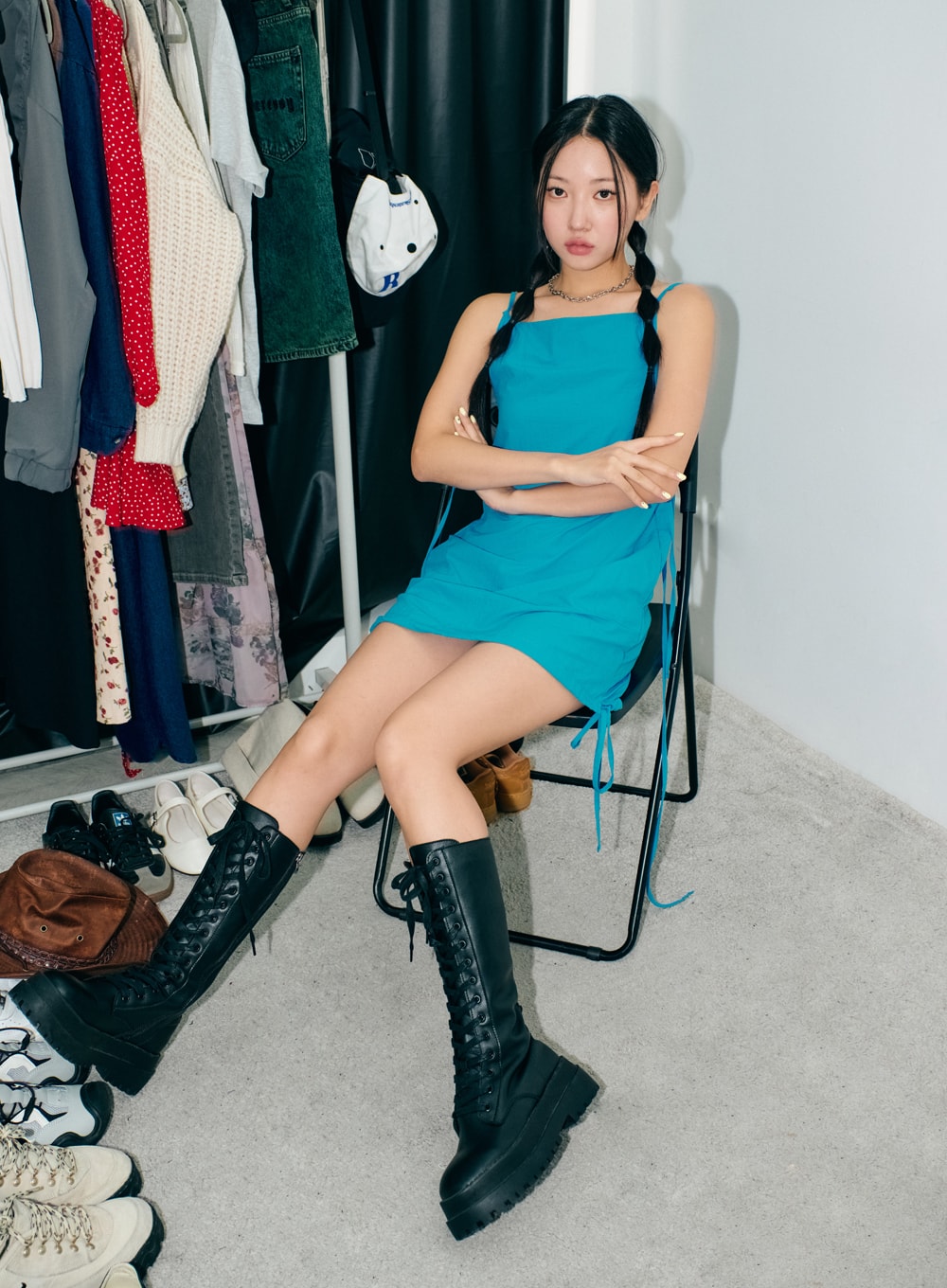 Sleeveless Side-Tie Mini Dress IS304