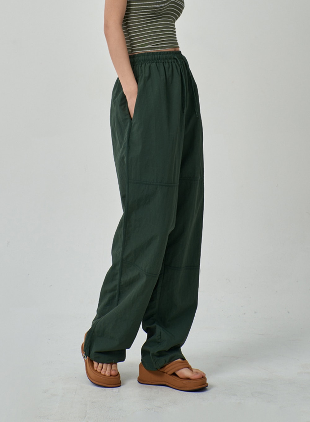 Drawstring Baggy Track Pants IF309
