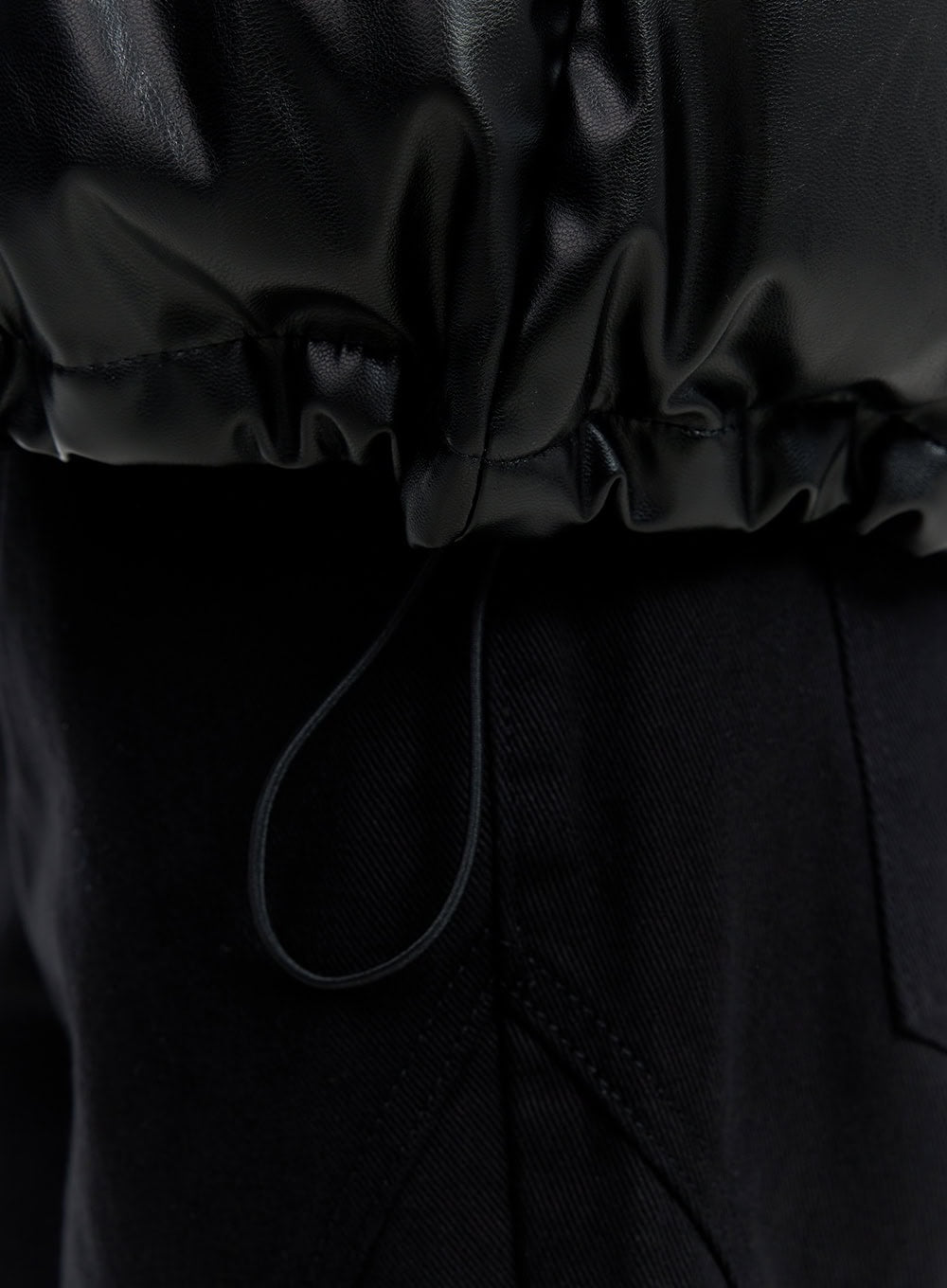 Faux Leather Puffer Jacket CO425