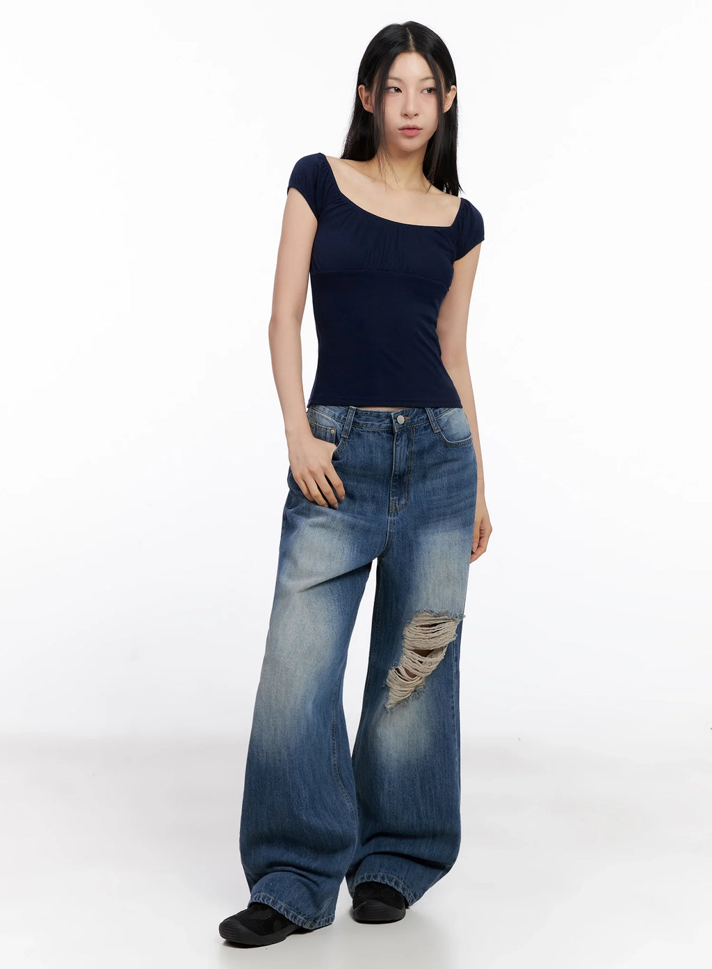 Off-Shoulder Puff Sleeve Top IG508