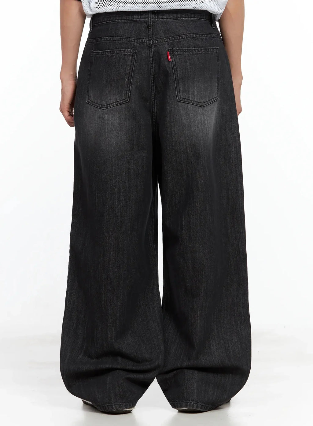 Men's Wide-Leg Washed Jeans IL516