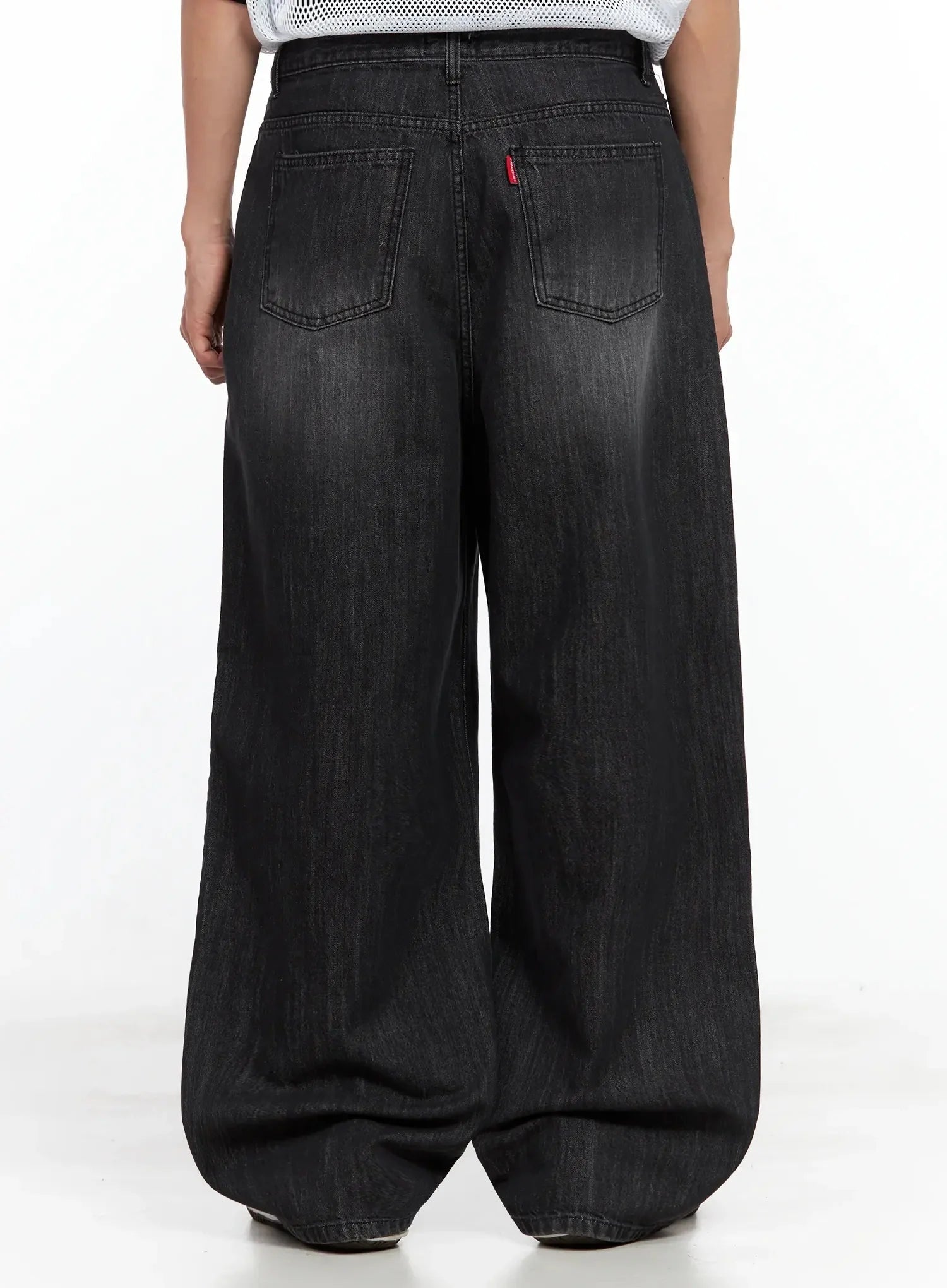 Men's Wide-Leg Washed Jeans IL516