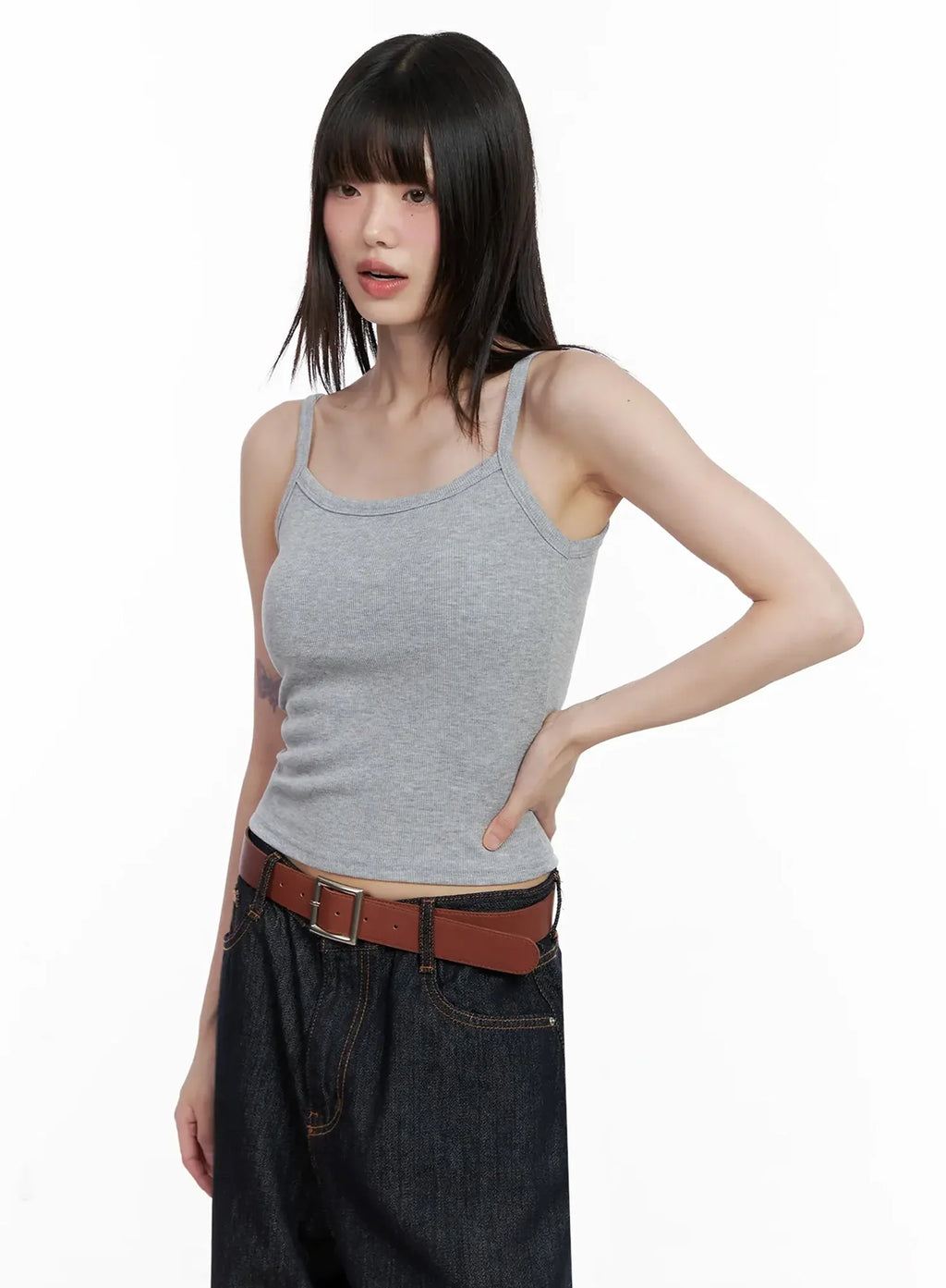 Ribbed Sleeveless Crop Top IL531