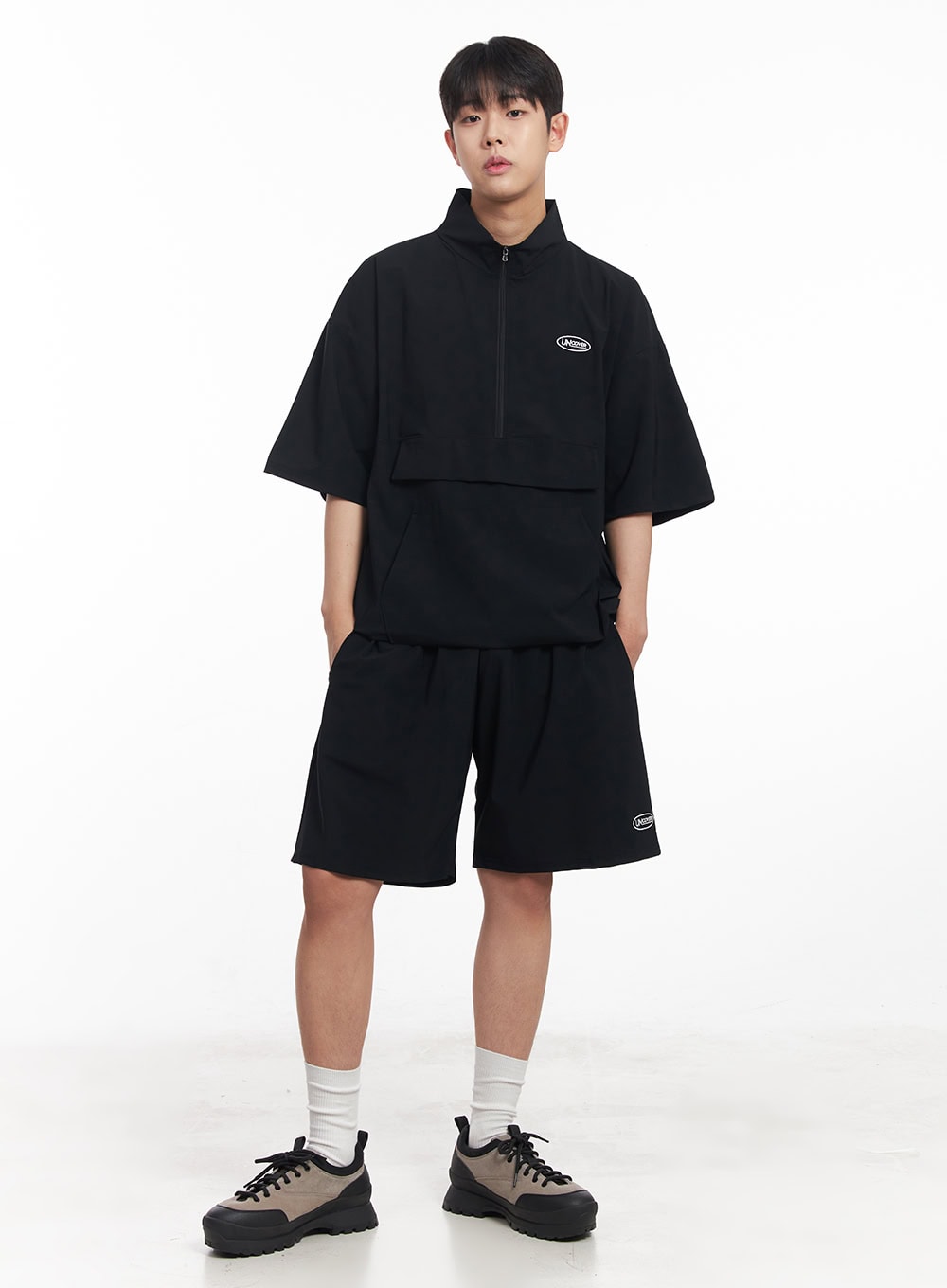 Men's Oversize Half-Zip Windbreaker Top IA525