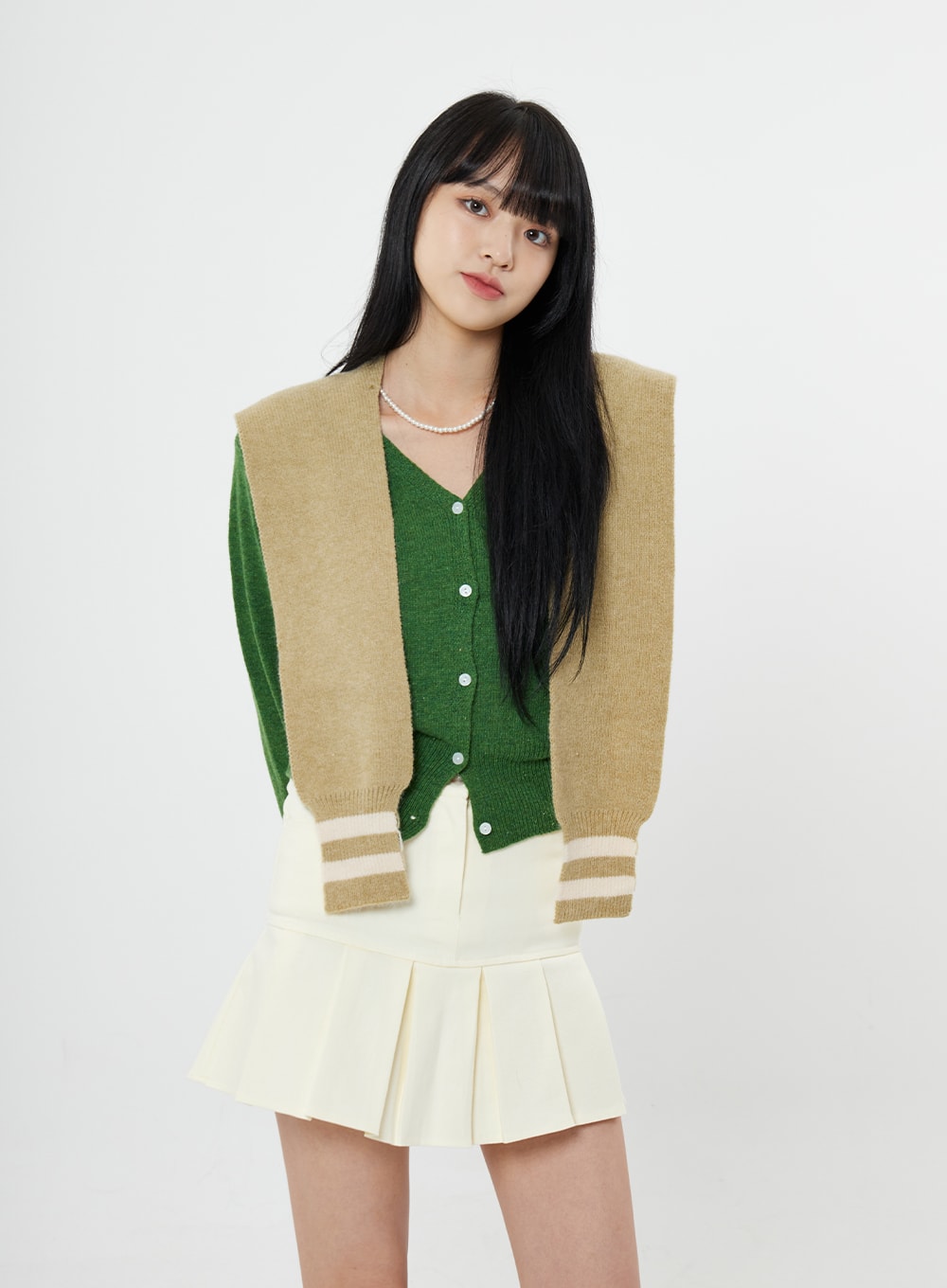 Half Pleated Mini Skirt OS22