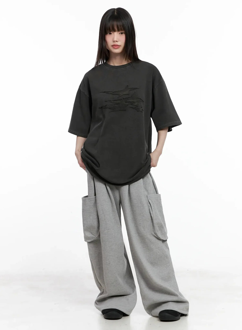 Casual Wide-Leg Cargo Sweatpants IL531