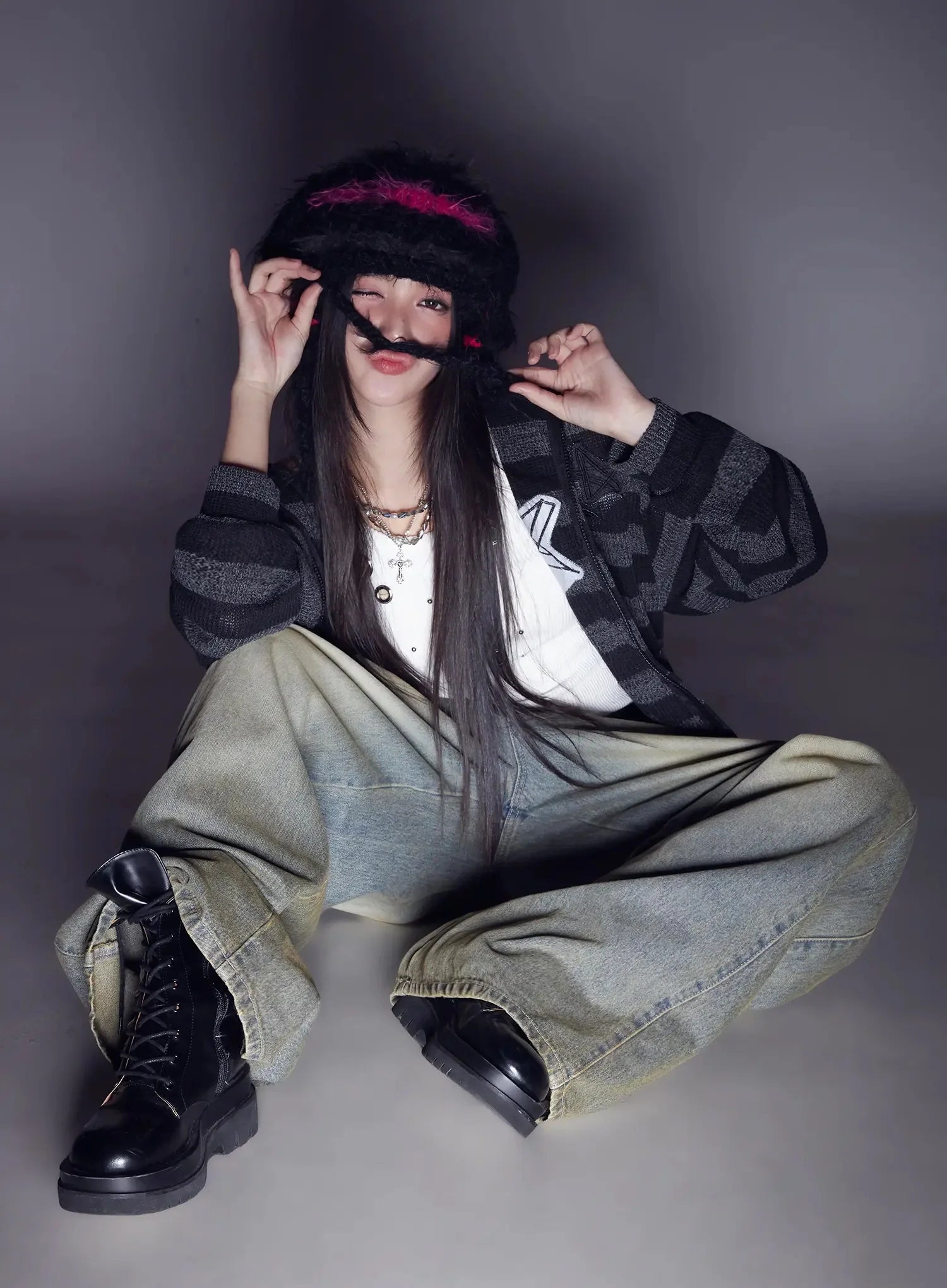 Star Patch Striped Zip-Up IS525