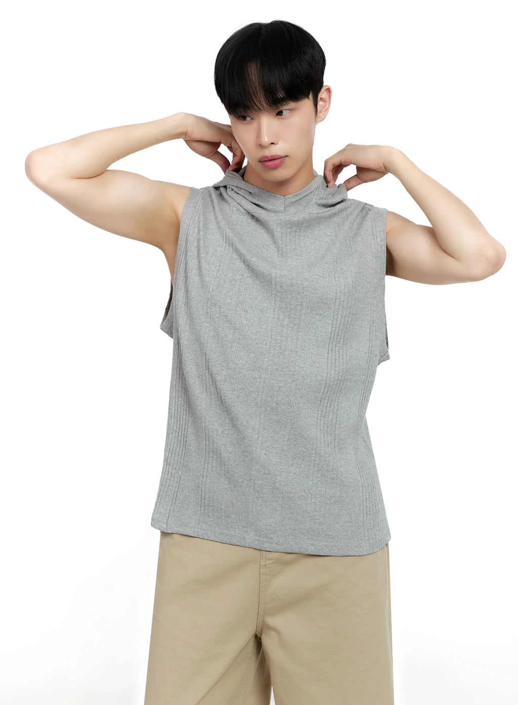 Men's Knit Tank Hoodie IG520