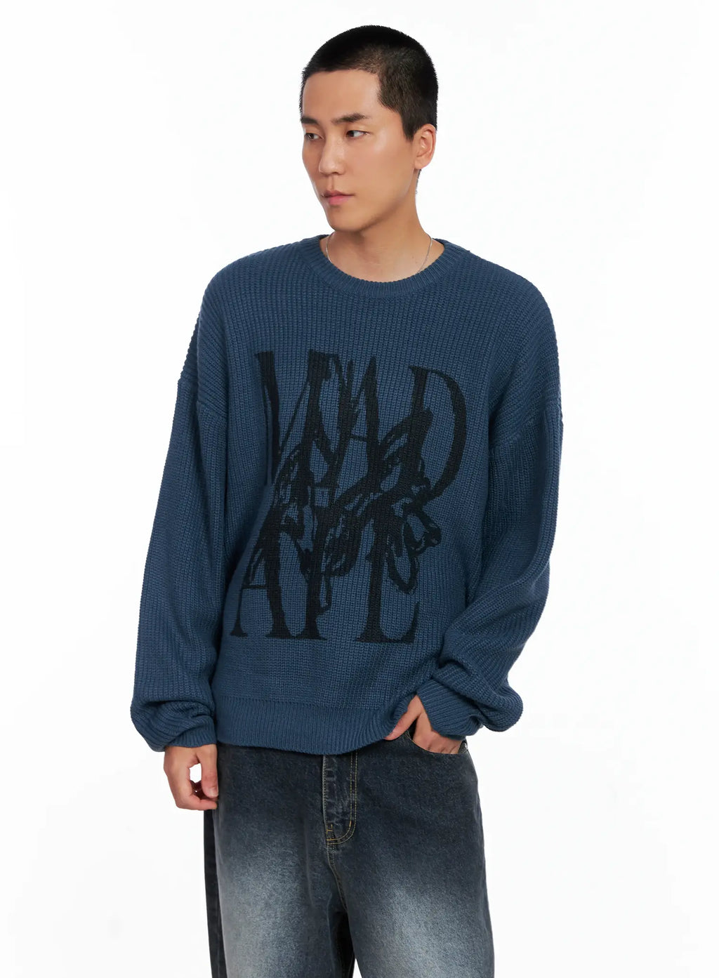 Men's Graphic Knit Sweater IS509