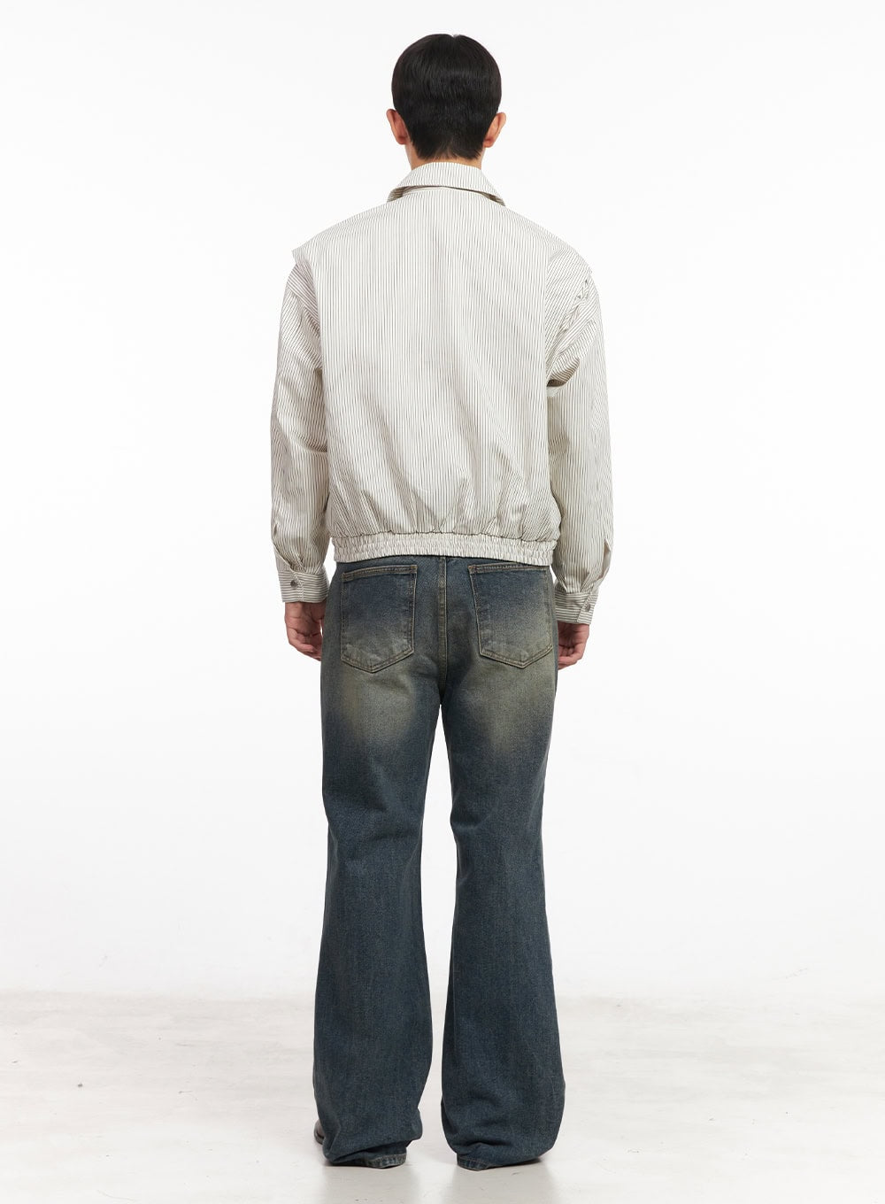 Men's Cotton Striped Zip-Up Jacket IM517