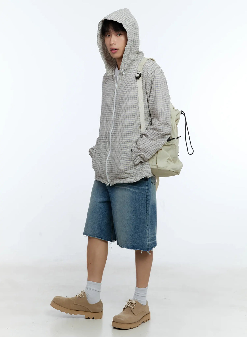 Men's Checkered Windbreaker Jacket IG515