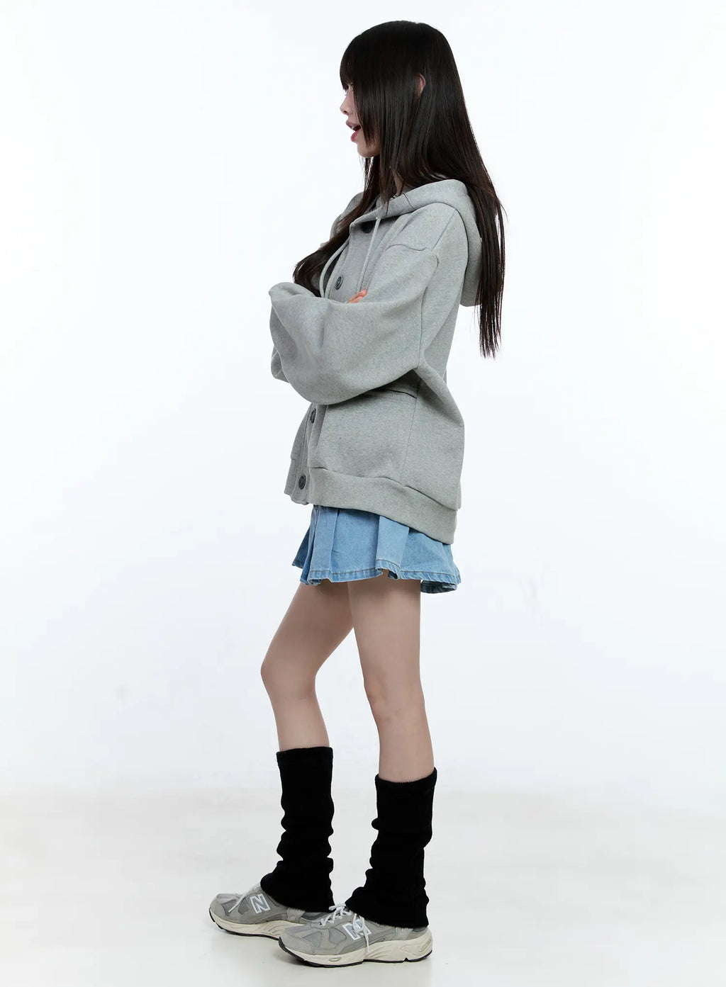 Pleated Denim Mini Skort CG511