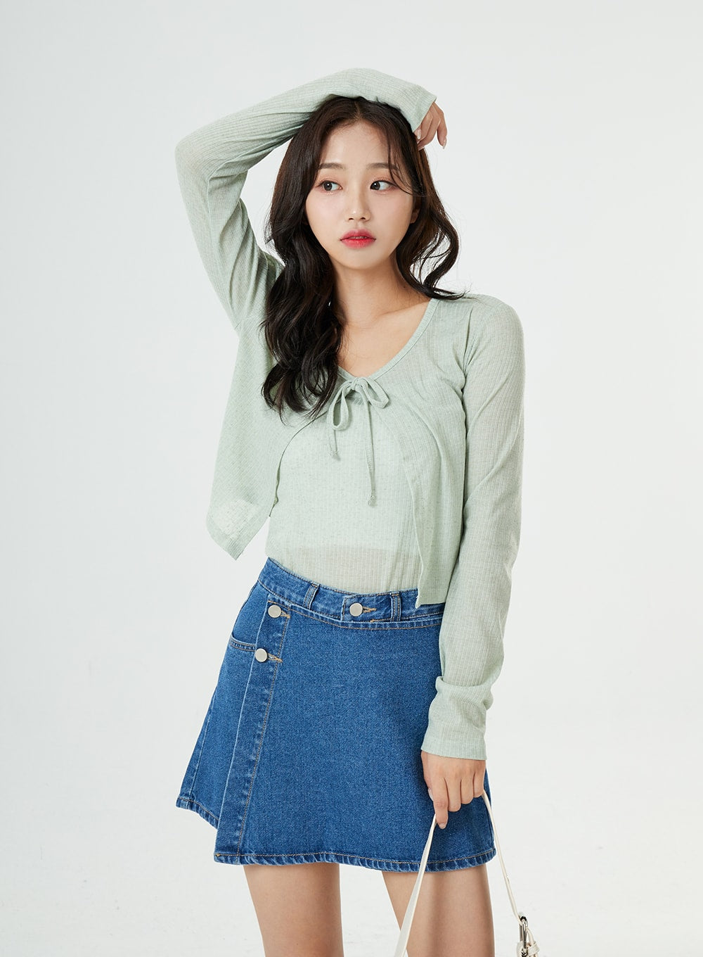 Button Wrap Cotton Denim Shorts BG25