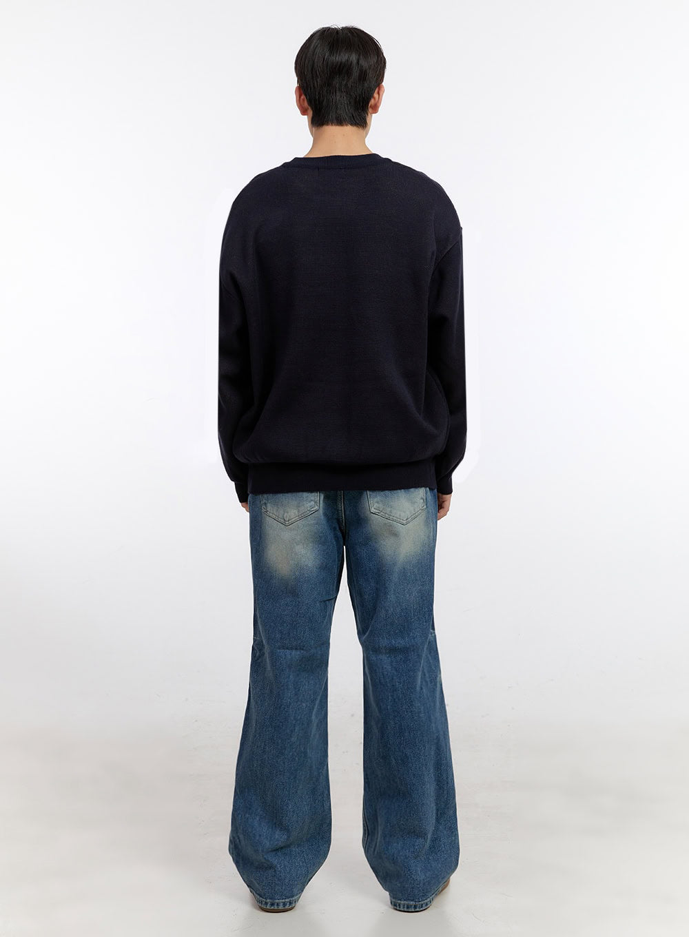 Men's Washed Straight-Leg Jeans IM525