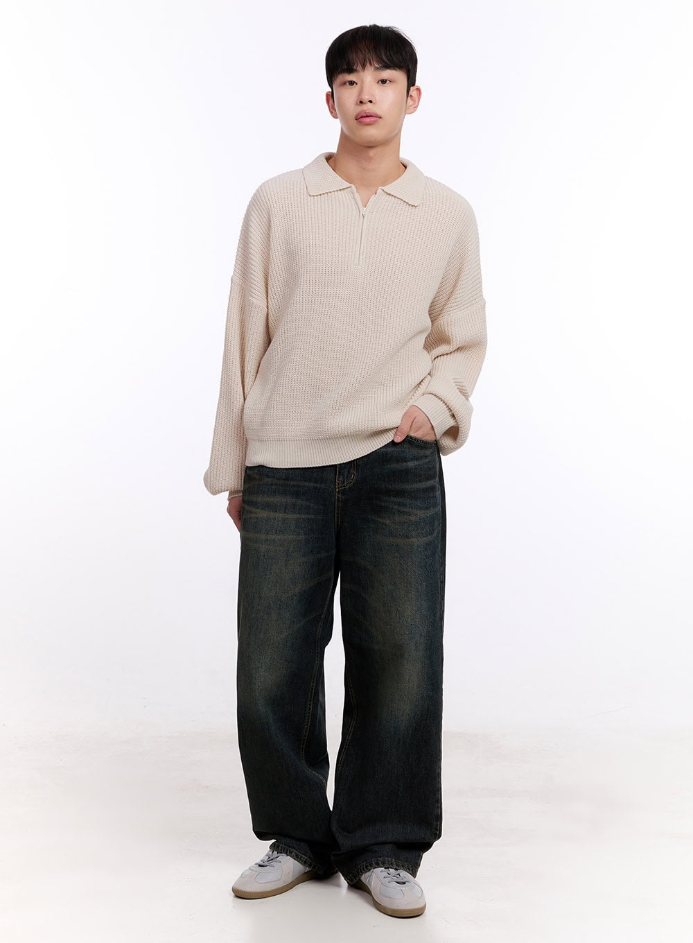 Men's Washed Relaxed-Fit Jeans IM512