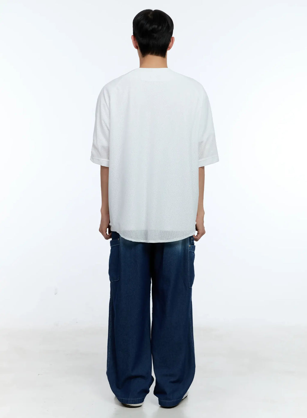 Men's Rivet Detail Wide Jeans IL517