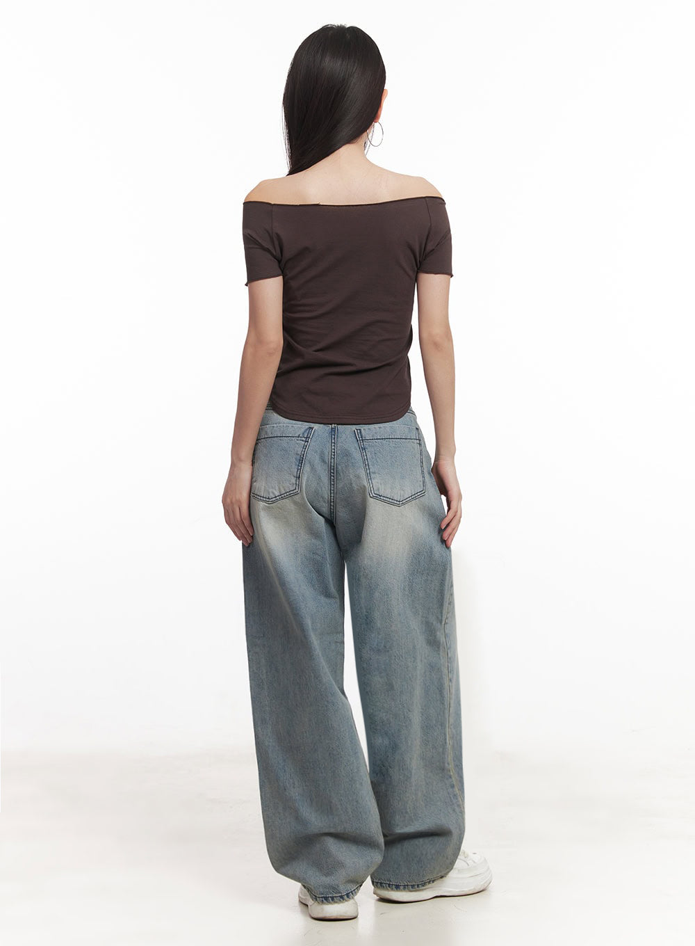 Italia Graphic Off-Shoulder Top IM528