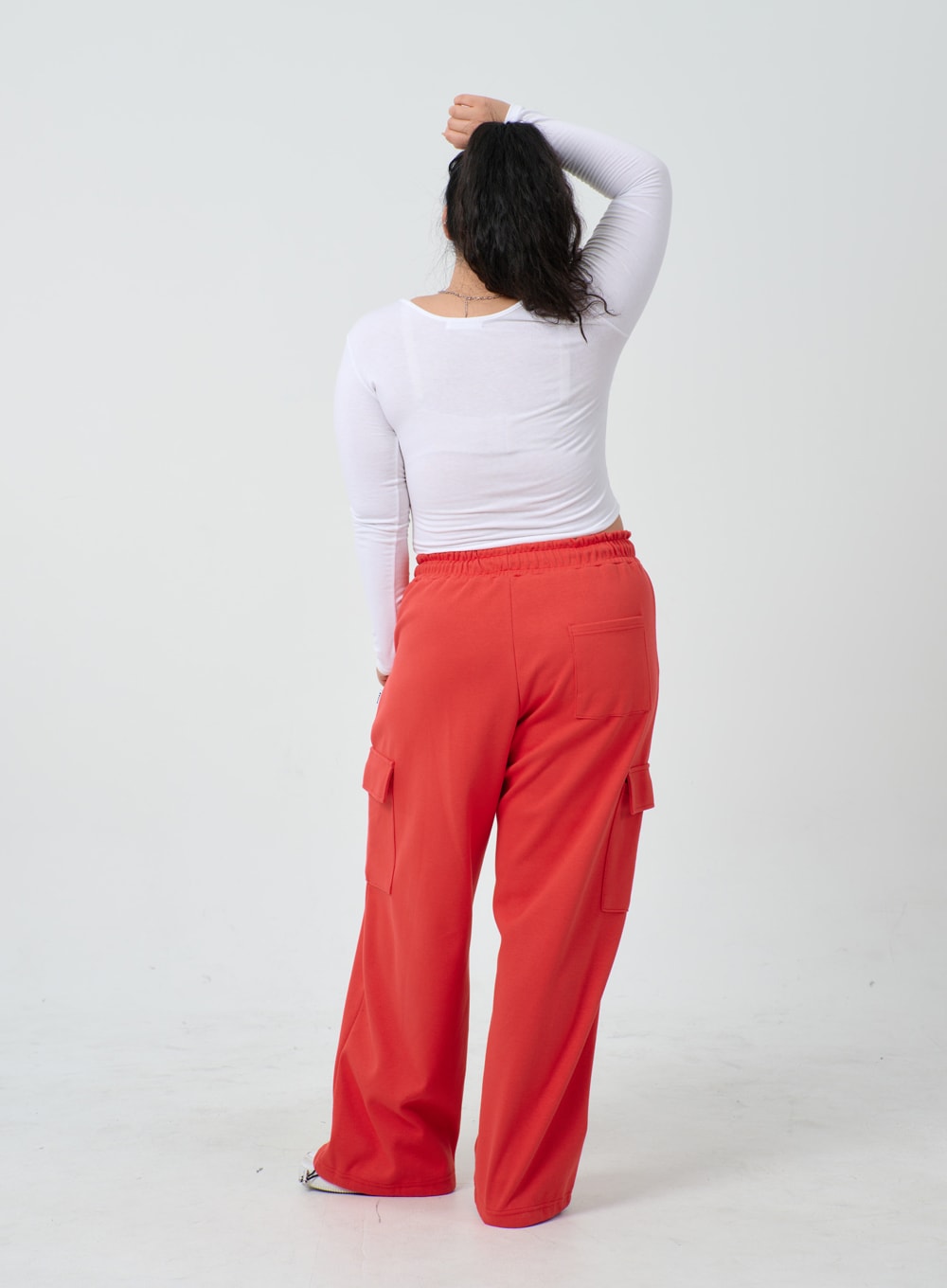 Plus U-Neck Long Sleeve Cropped Top ID27