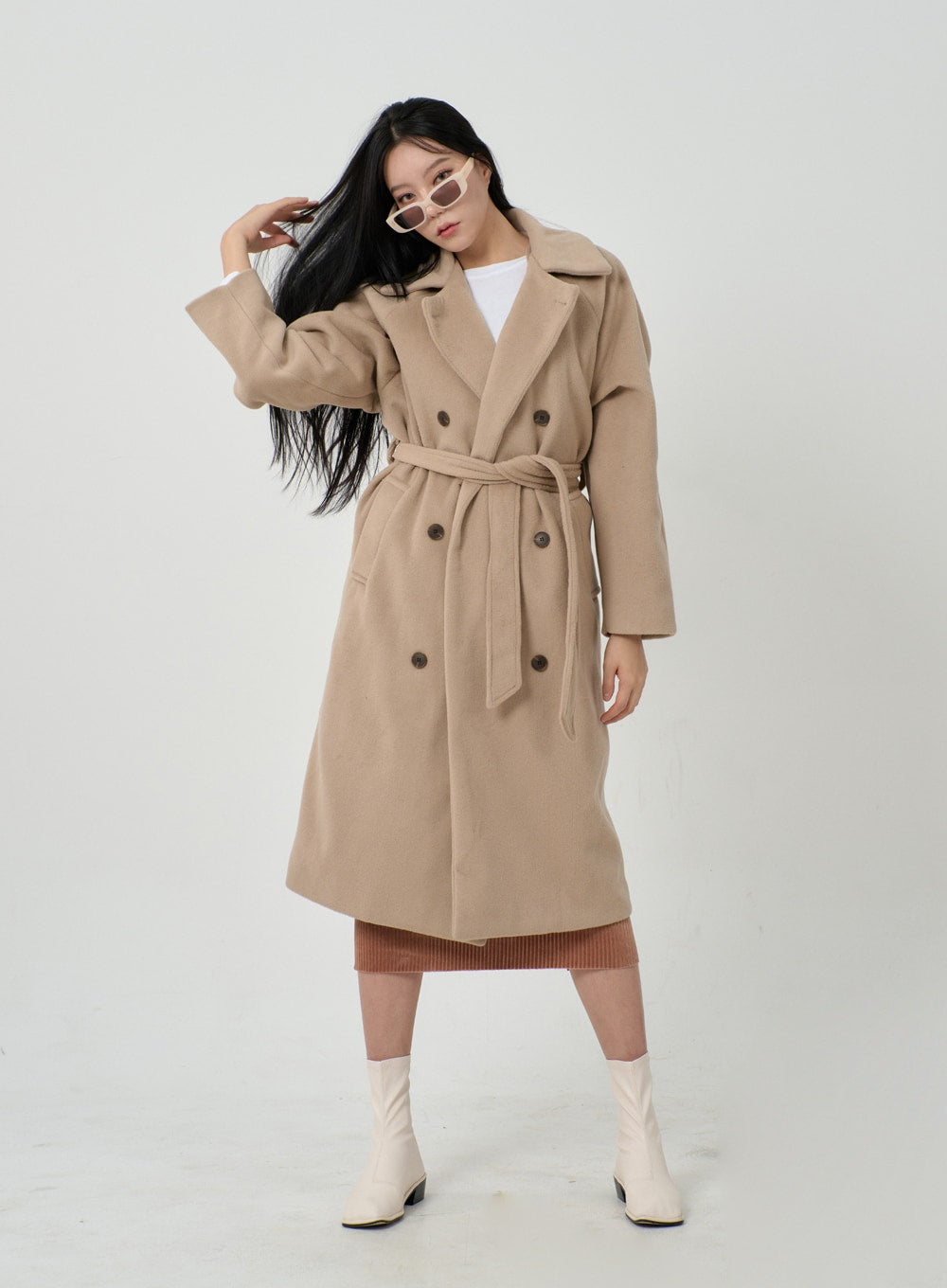 Waist Tie Oversized Button Coat ID23