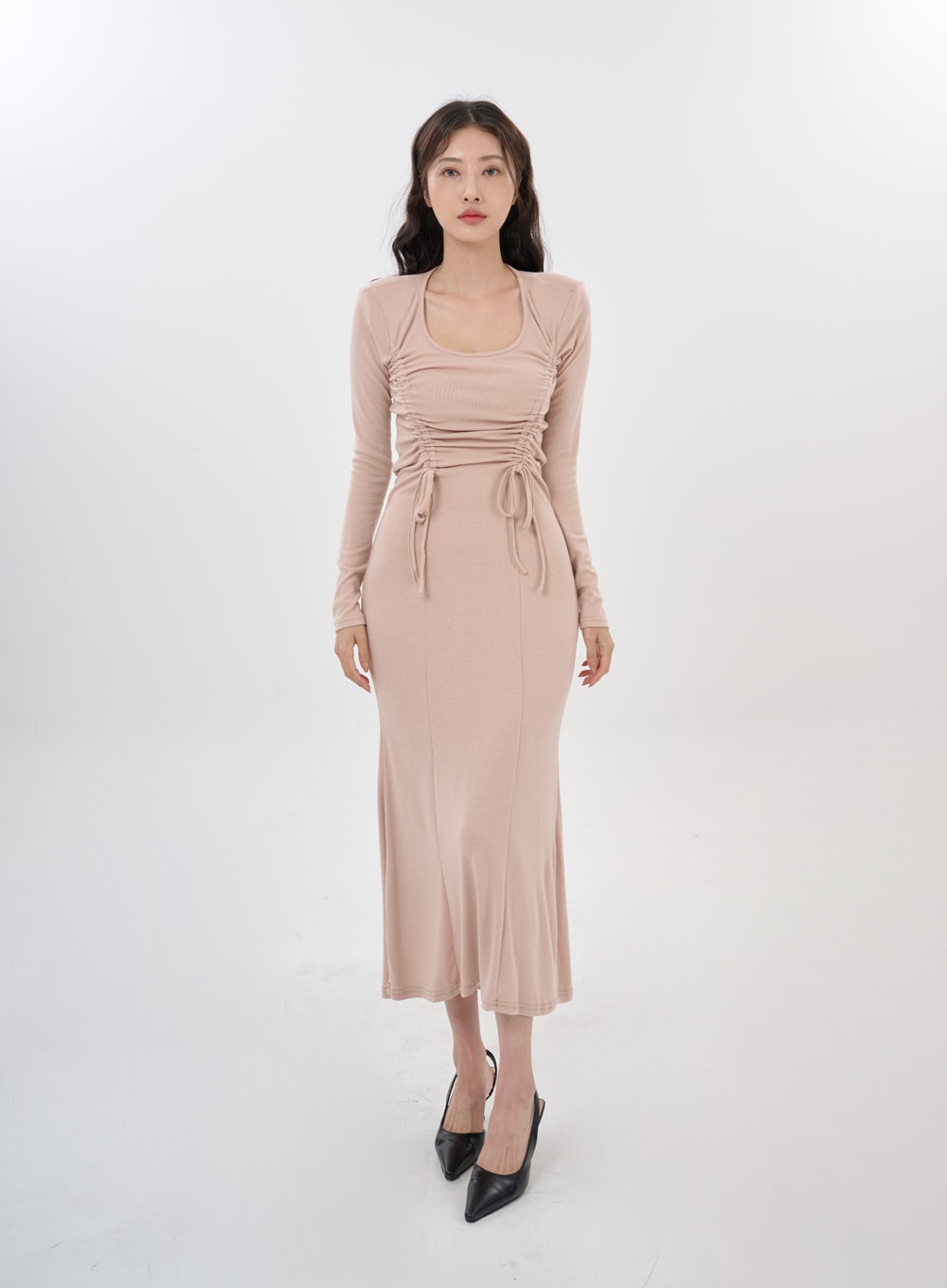 Nicole Front Strap Shoulder Long Dress IS15