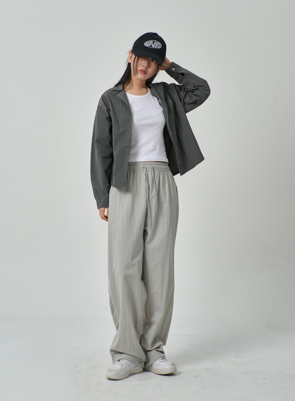 Drawstring Nylon Track Pants IF315