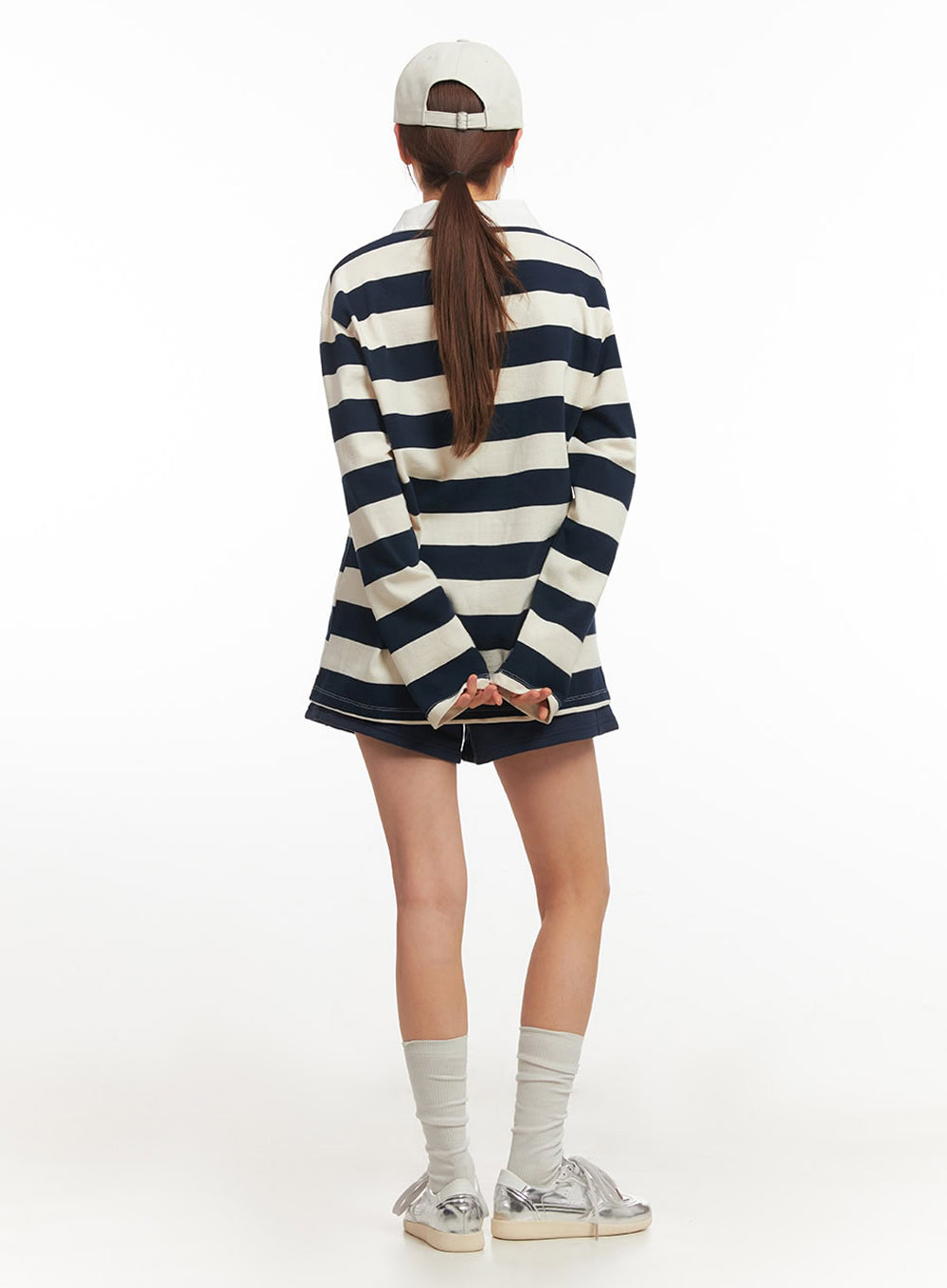 Stripe Long Sleeve Polo Shirt IM514