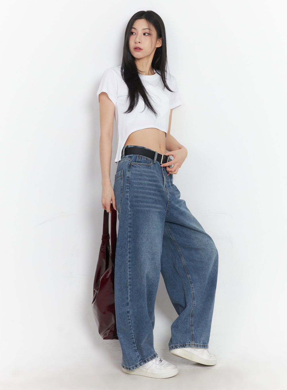 Helley Stitched Baggy Jeans CA503