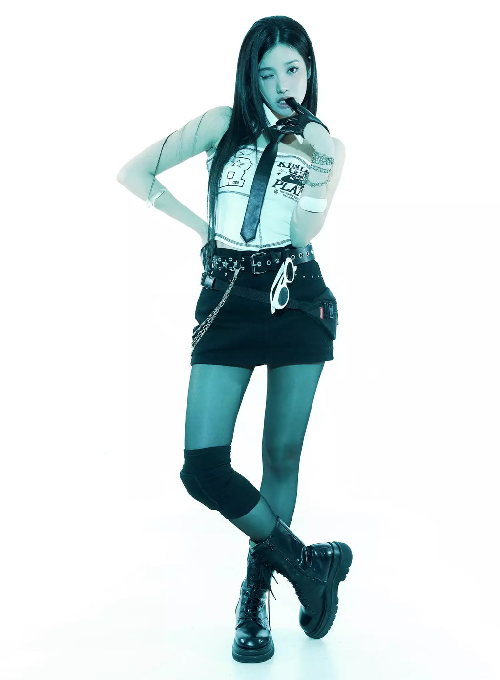 Graphic Collared Tube Top IS525