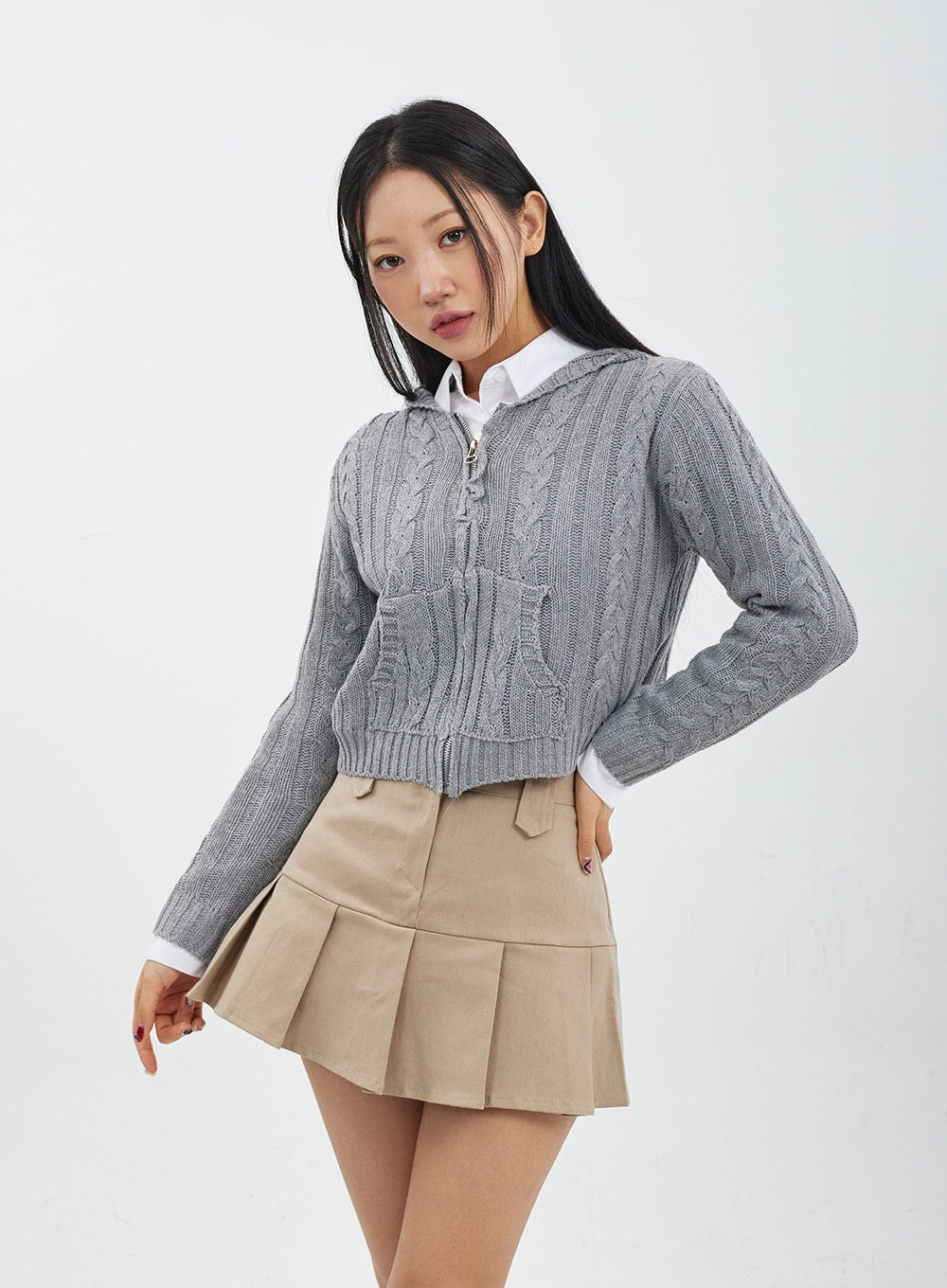 High Waist Pleated Mini Skirt CJ317