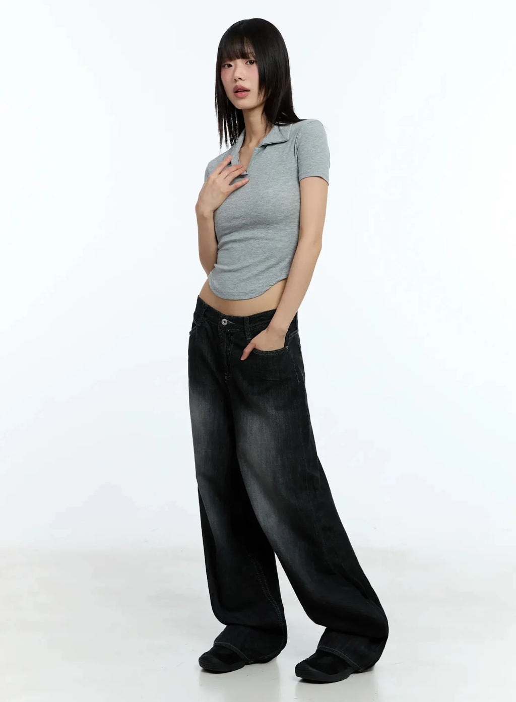 Wendy Washed Wide-Leg Jeans IU524