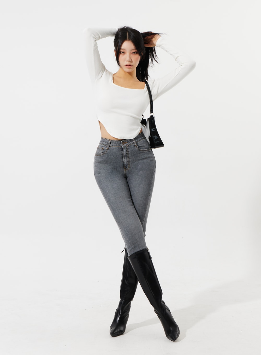 Square Neck Cropped Top IM307