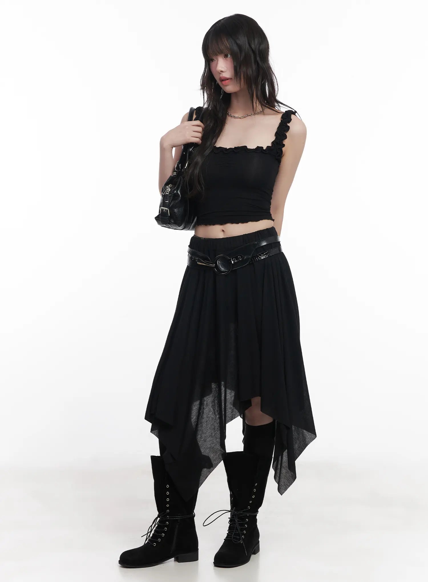 Frill Cropped Tank Top CU520